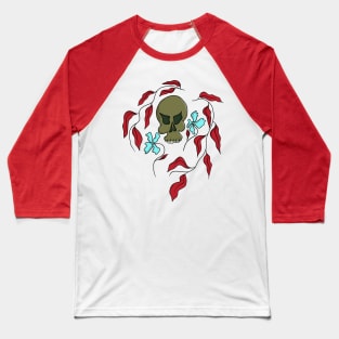 Floral skull Baseball T-Shirt